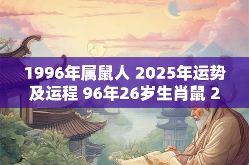 1996年属鼠人 2025年运势及运程 96年26岁生肖鼠 2025年每月运势