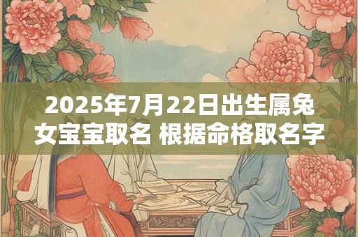 2025年7月22日出生属兔女宝宝取名 根据命格取名字