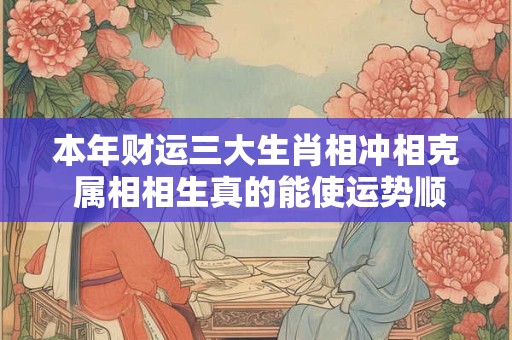 本年财运三大生肖相冲相克 属相相生真的能使运势顺遂吗