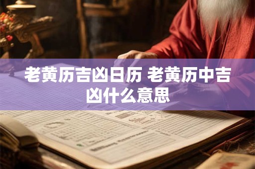 老黄历吉凶日历 老黄历中吉凶什么意思 老黄历吉凶日历 老黄历中吉凶什么意思