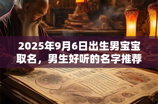 2026年9月6日出生男宝宝取名，男生好听的名字推荐