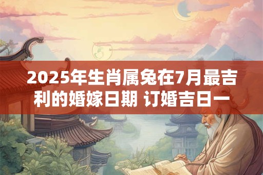 2025年生肖属兔在7月最吉利的婚嫁日期 订婚吉日一览表 2025年生肖属兔在7月最吉利的婚嫁日期 订婚吉日一览表