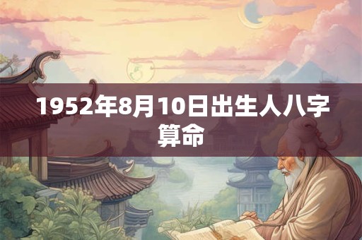 1952年8月10日出生人八字算命