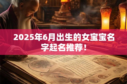 2025年6月出生的女宝宝名字起名推荐！