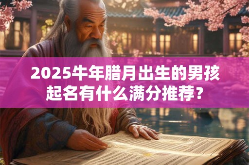 2025牛年腊月出生的男孩起名有什么满分推荐? 2025牛年腊月出生的男孩起名有什么满分推荐?