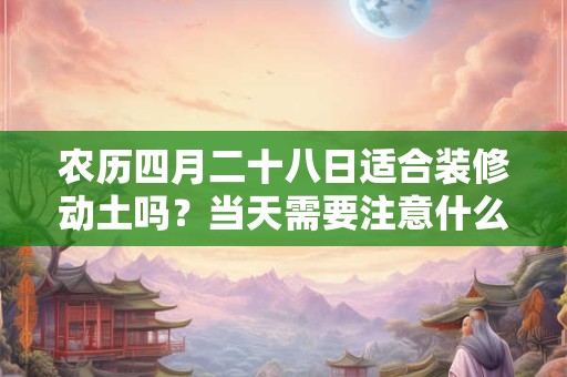 农历四月二十八日适合装修动土吗？当天需要注意什么？