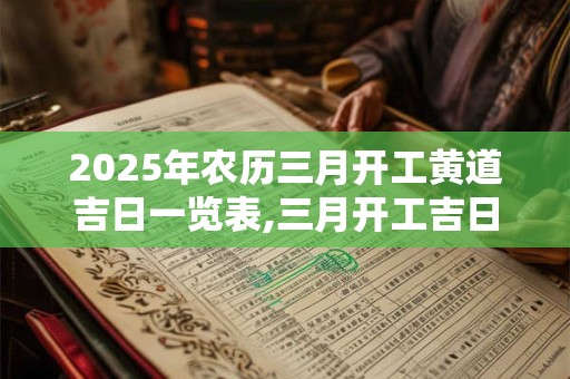 2025年农历三月开工黄道吉日一览表,三月开工吉日汇总