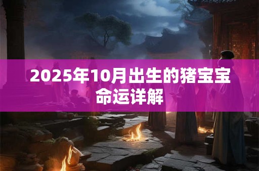 2025年10月出生的猪宝宝命运详解