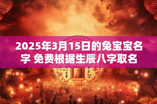 2025年3月15日的兔宝宝名字 免费根据生辰八字取名