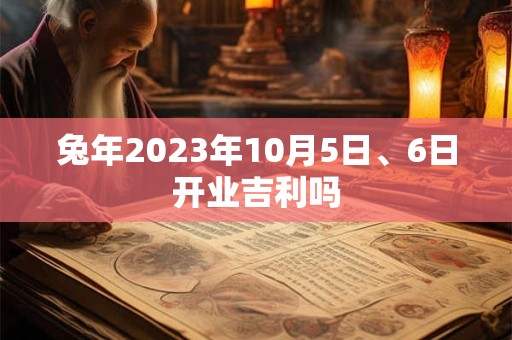 兔年2023年10月5日、6日开业吉利吗