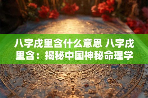 八字戌里含什么意思 八字戌里含：揭秘中国神秘命理学之谜