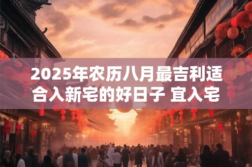 2025年农历八月最吉利适合入新宅的好日子 宜入宅黄道吉日