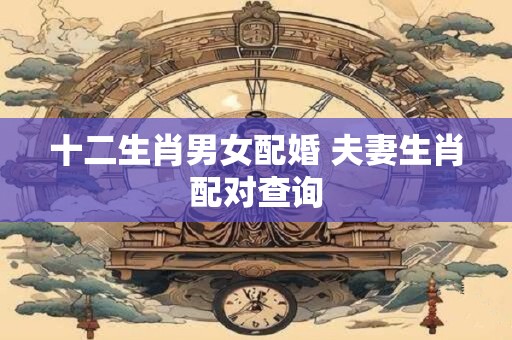 十二生肖男女配婚 夫妻生肖配对查询