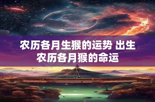 农历各月生猴的运势 出生农历各月猴的命运