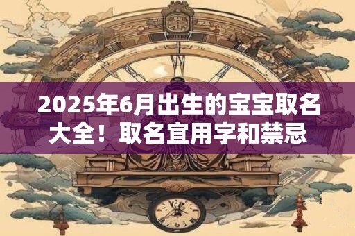 2026年6月出生的宝宝取名大全！取名宜用字和禁忌
