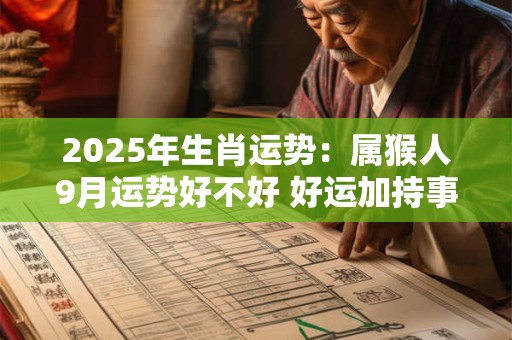 2025年生肖运势：属猴人9月运势好不好 好运加持事事顺利