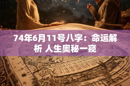 74年6月11号八字：命运解析 人生奥秘一窥
