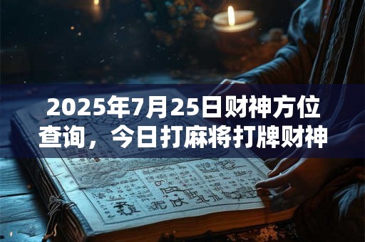 2025年7月25日财神方位查询，今日打麻将打牌财神方位