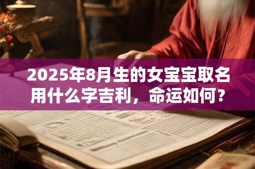 2025年8月生的女宝宝取名用什么字吉利，命运如何？