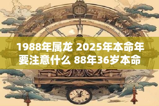 1988年属龙 2025年本命年要注意什么 88年36岁本命年佩戴什么旺运