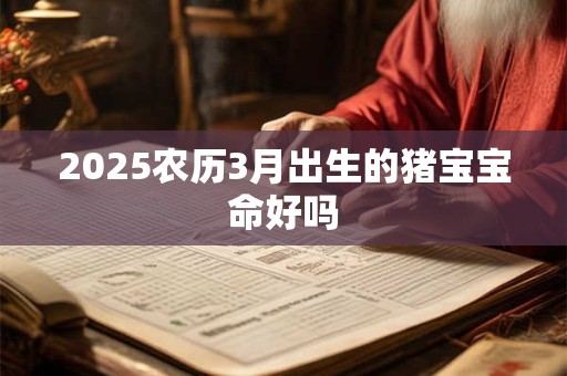 2026农历3月出生的猪宝宝命好吗