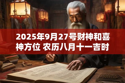 2025年9月27号财神和喜神方位 农历八月十一吉时介绍