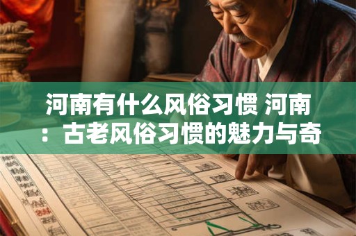 河南有什么风俗习惯 河南：古老风俗习惯的魅力与奇特