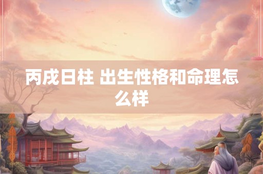 丙戌日柱 出生性格和命理怎么样