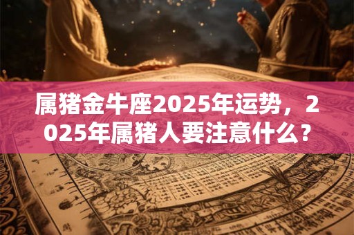 属猪金牛座2026年运势，2026年属猪人要注意什么？
