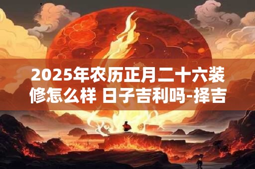 2025年农历正月二十六装修怎么样 日子吉利吗-择吉日网