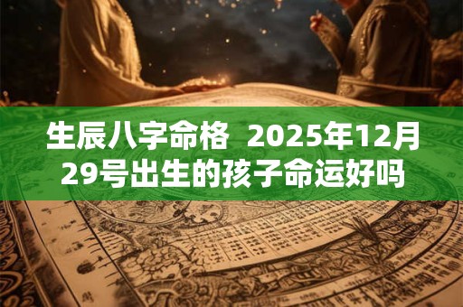 生辰八字命格  2025年12月29号出生的孩子命运好吗