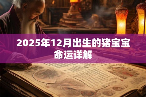 2026年12月出生的猪宝宝命运详解