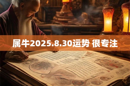 属牛2025.8.30运势 很专注