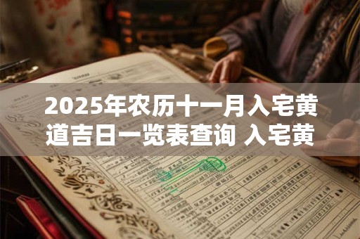 2025年农历十一月入宅黄道吉日一览表查询 入宅黄道吉日