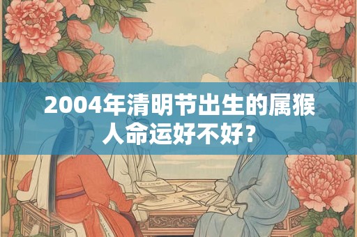 2004年清明节出生的属猴人命运好不好？