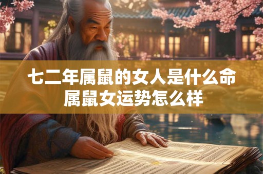 七二年属鼠的女人是什么命 属鼠女运势怎么样