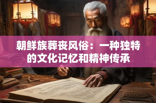 朝鲜族葬丧风俗：一种独特的文化记忆和精神传承