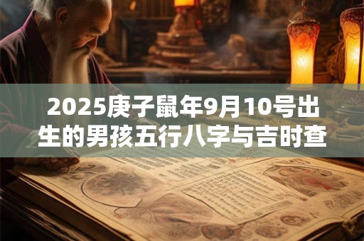 2025庚子鼠年9月10号出生的男孩五行八字与吉时查询