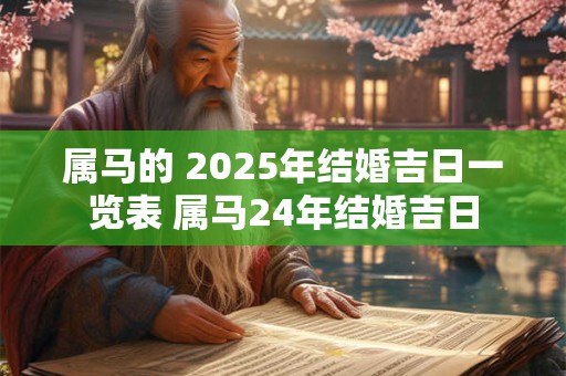 属马的 2025年结婚吉日一览表 属马24年结婚吉日