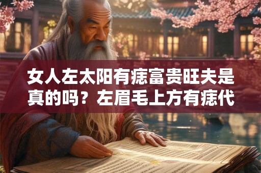 女人左太阳有痣富贵旺夫是真的吗？左眉毛上方有痣代表什么？