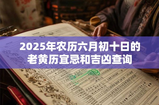 2025年农历六月初十日的老黄历宜忌和吉凶查询