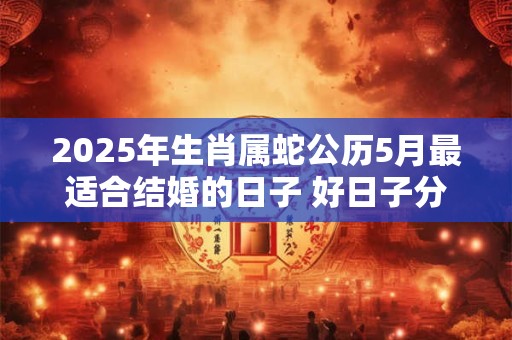 2025年生肖属蛇公历5月最适合结婚的日子 好日子分析