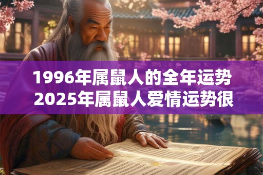 1996年属鼠人的全年运势 2025年属鼠人爱情运势很不错
