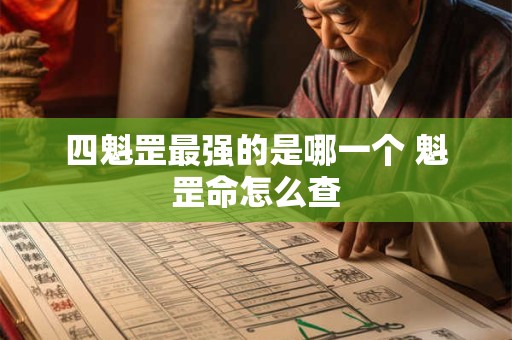 四魁罡最强的是哪一个 魁罡命怎么查