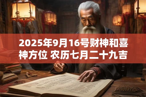 2025年9月16号财神和喜神方位 农历七月二十九吉时查询