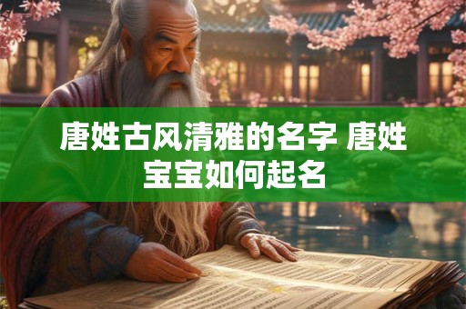 唐姓古风清雅的名字 唐姓宝宝如何起名