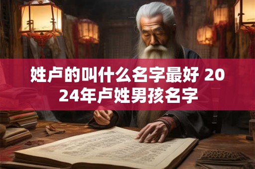 姓卢的叫什么名字最好 2026年卢姓男孩名字