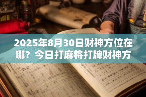 2025年8月30日财神方位在哪？今日打麻将打牌财神方位