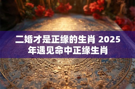 二婚才是正缘的生肖 2025年遇见命中正缘生肖
