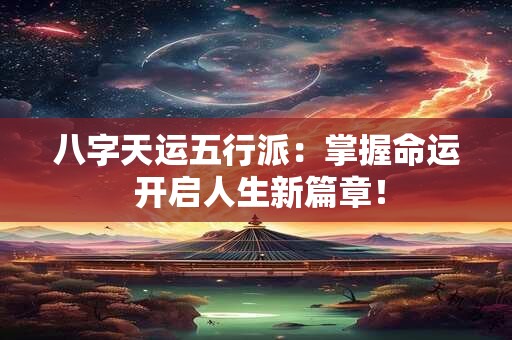 八字天运五行派：掌握命运 开启人生新篇章！